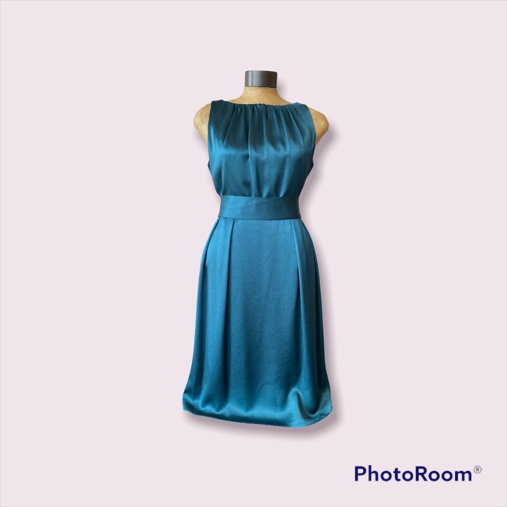 NWT Talbots Cocktail Dress in Teal Green. Size 10 p